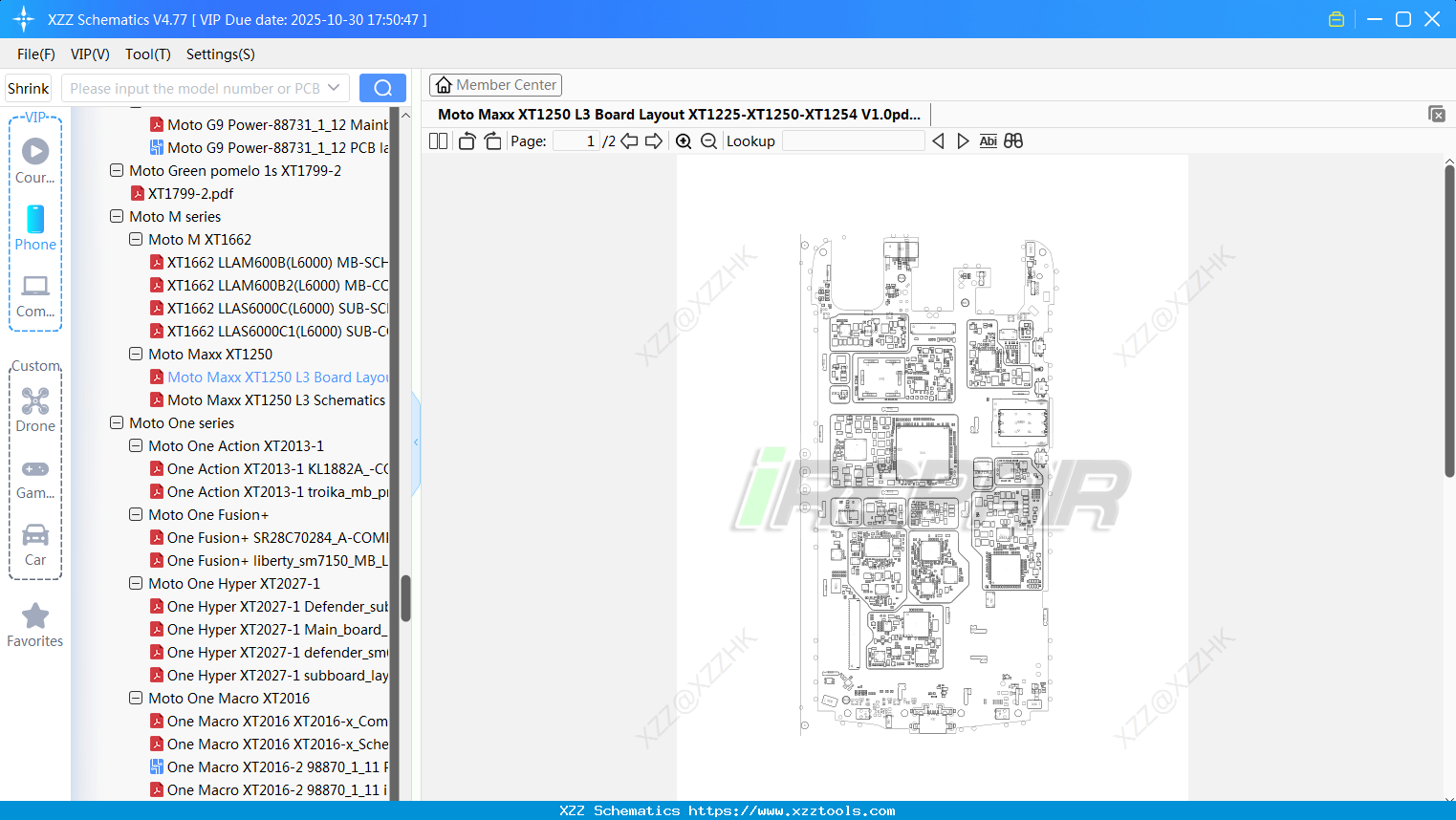 Motorola Moto Maxx XT1250 L3 Board Layout XT1225-XT1250-XT1254 V1.0pdf